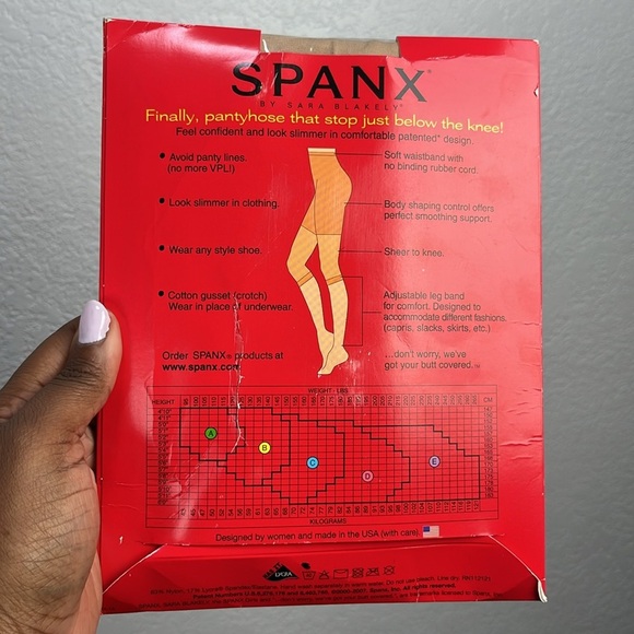 SPANX Women’s Footless Body Shaping Pantyhose Nude Sz C Made in the USA Sheer - Picture 5 of 8